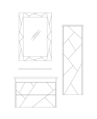LİNE 80 cm Banyo Dolabı